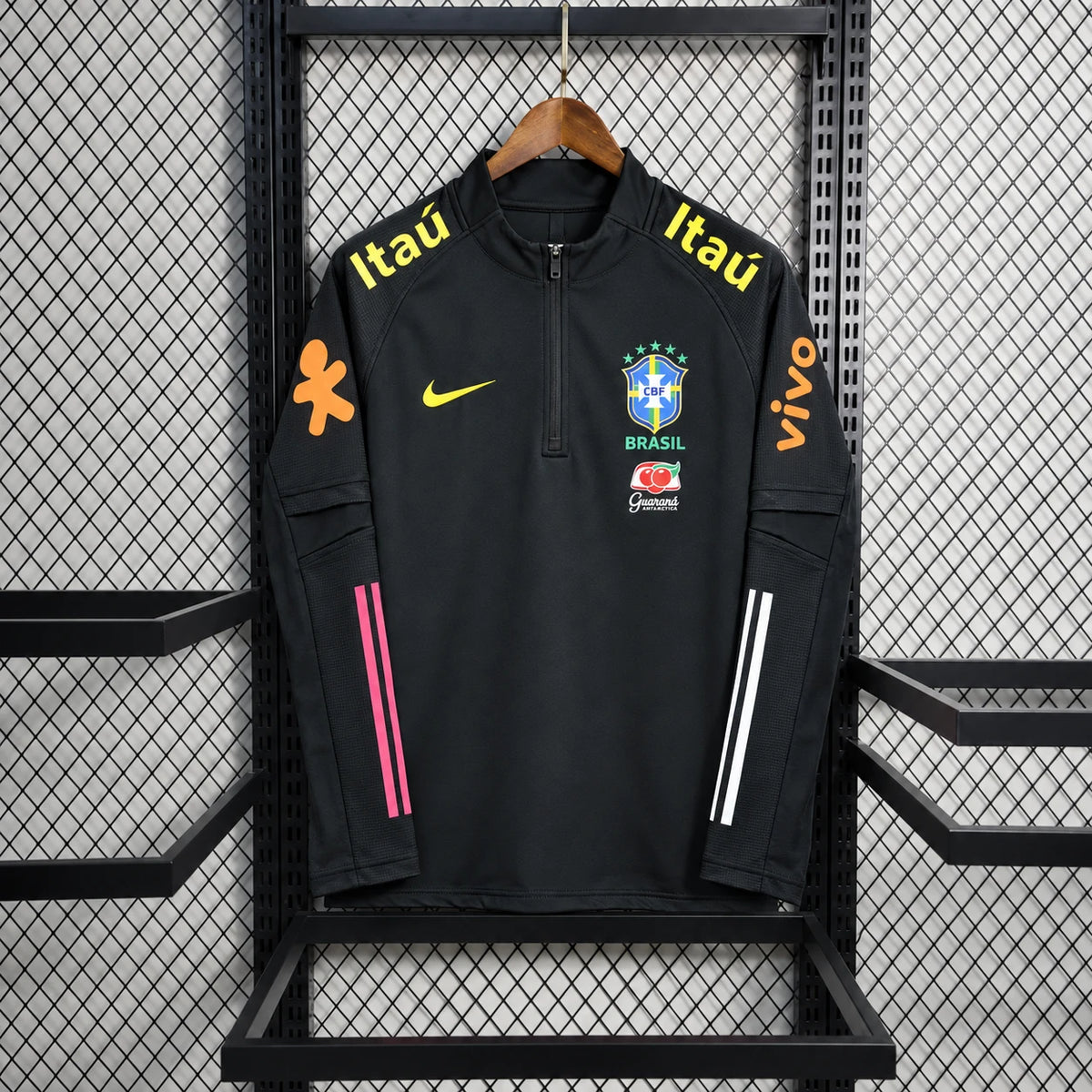 Pull zippé Seleção Brésil noir, vue de face