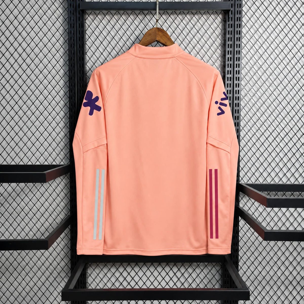 Pull zippé Seleção Brésil rose saumon, vue de dos