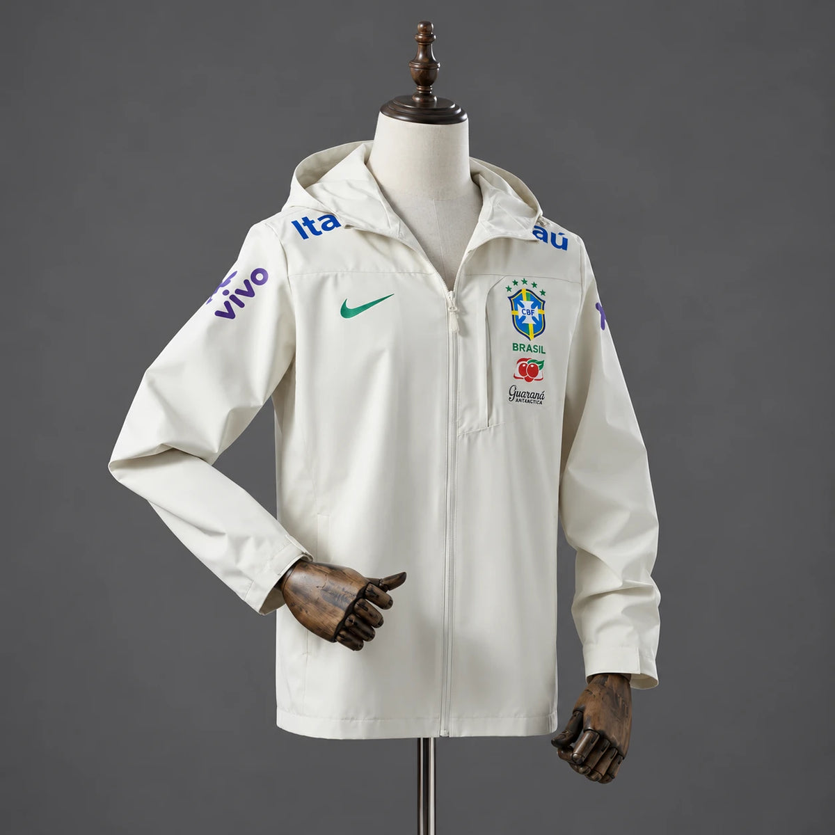 Veste Seleção Brésil beige, vue de trois quarts
