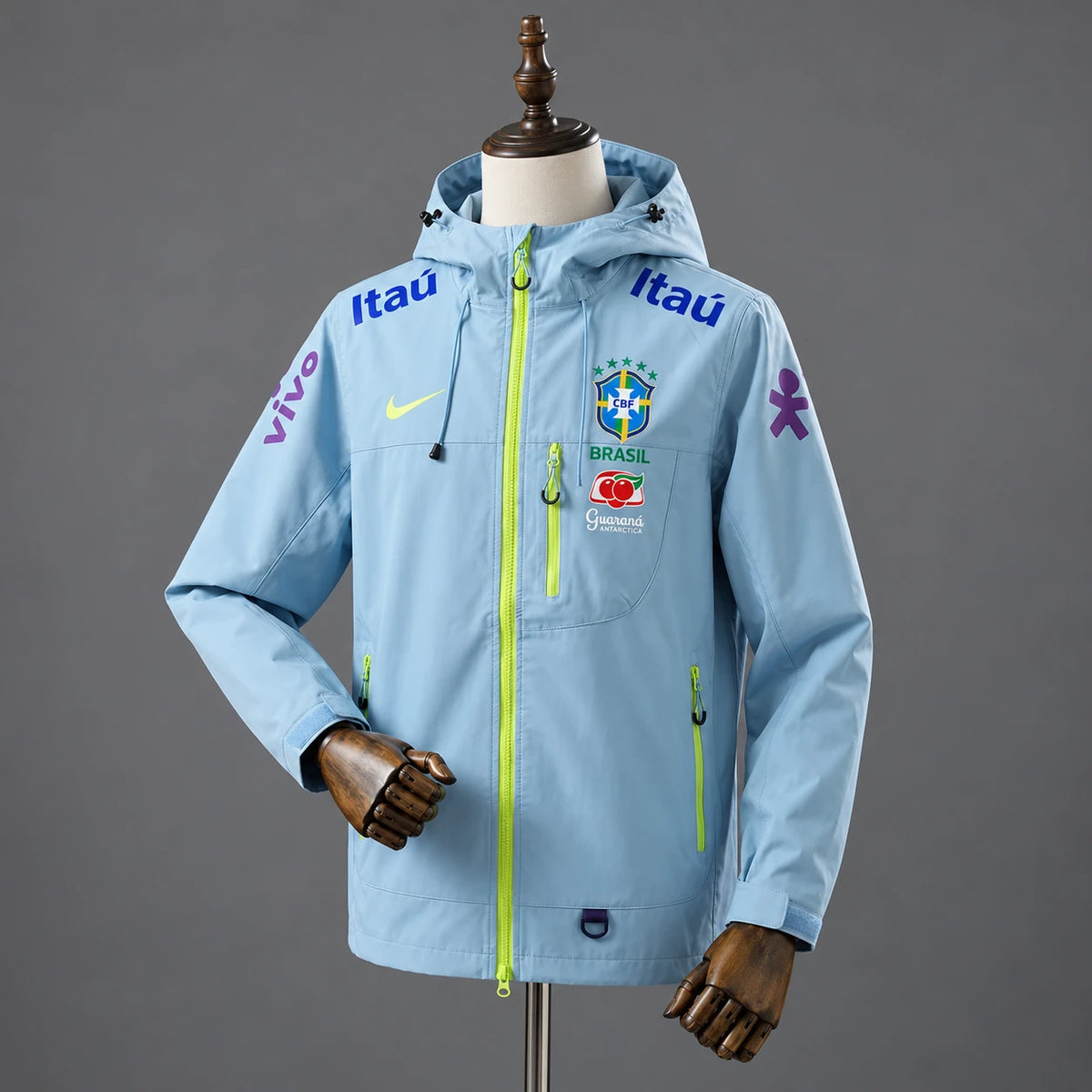 Veste Seleção Brésil bleu ciel, vue de trois quarts