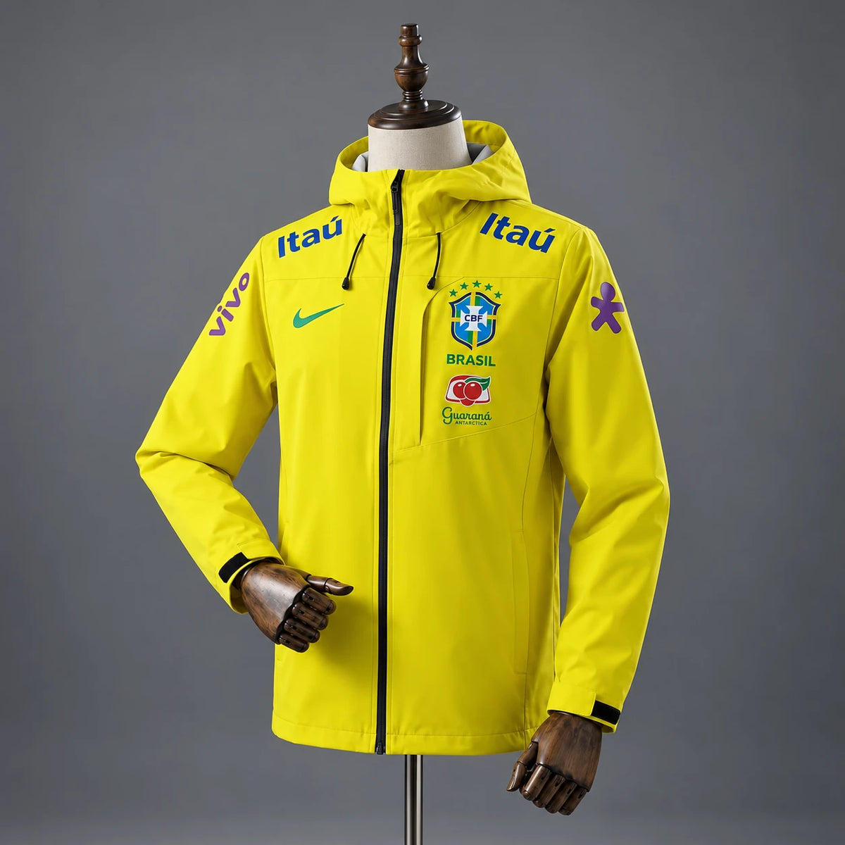 Veste Seleção Brésil jaune, vue de trois quarts