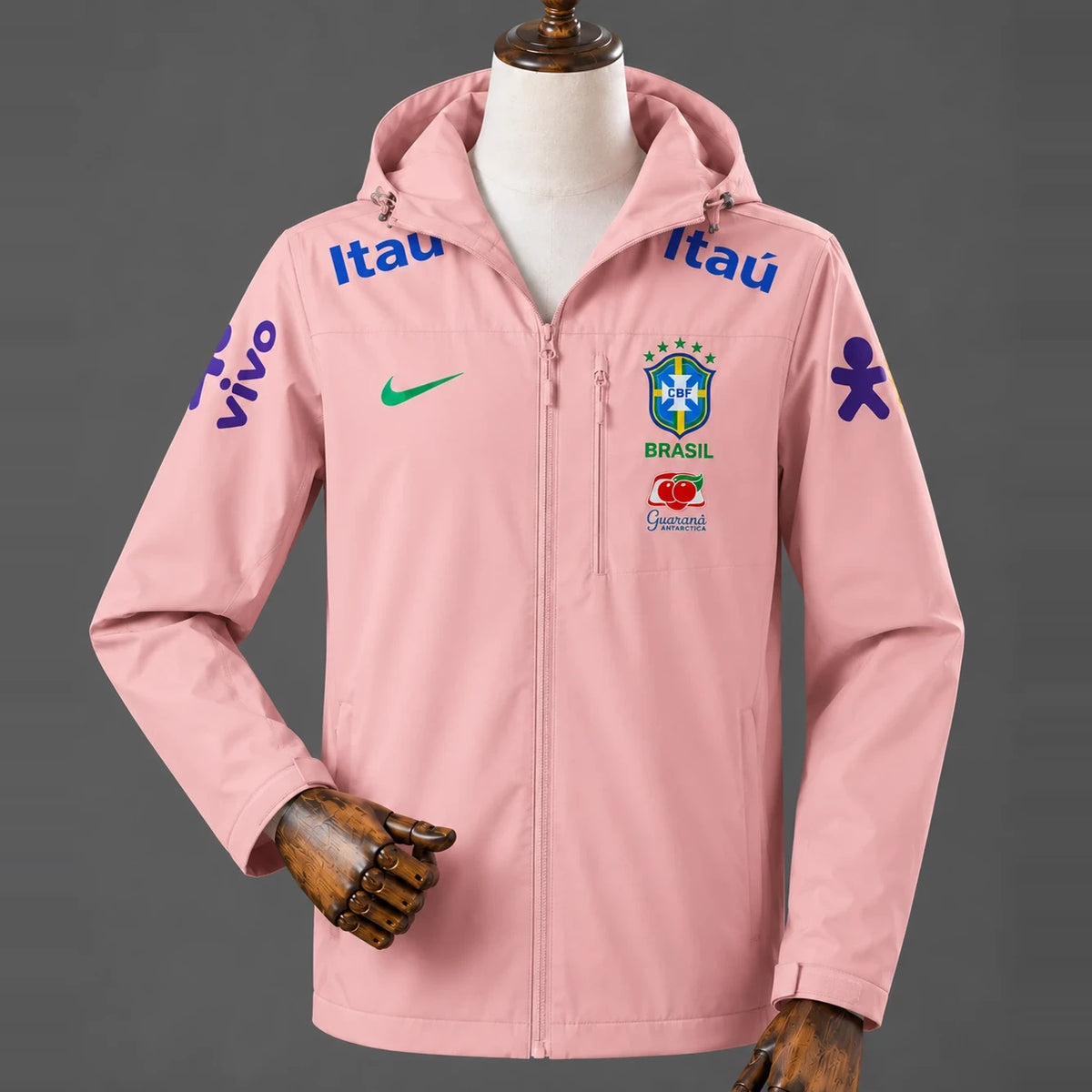 Veste Seleção Brésil rose, vue de face